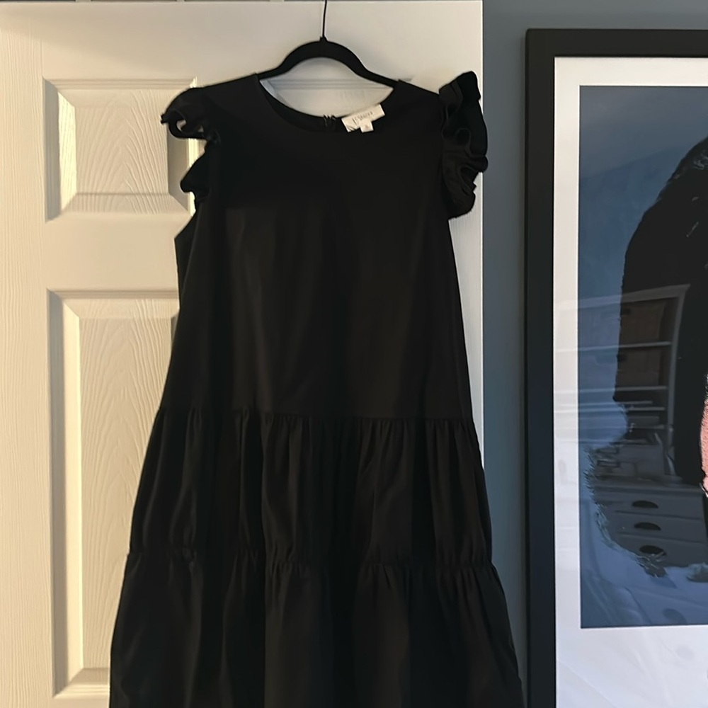 Tuckernuck Black Ruffle-Sleeve Tiered Dress